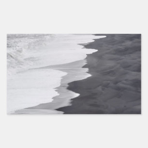 Zwart-wit strand landschap rechthoekige sticker