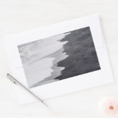 Zwart-wit strand landschap rechthoekige sticker (Envelop)