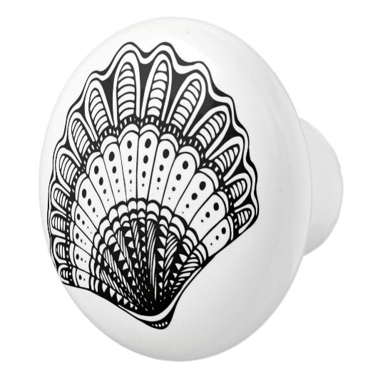 Zwart-wit Strand Shell Lade Knoppen (Rechts)