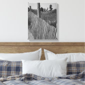 Zwart-wit Strand Verpakt Canvas Afdruk (Insitu (Slaapkamer))