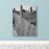Zwart-wit Strand Verpakt Canvas Afdruk (Insitu (Houten vloer))