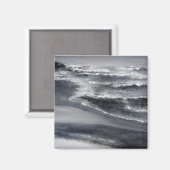 Zwart-wit strand vierkante magneet (Voorkant / Achterkant)