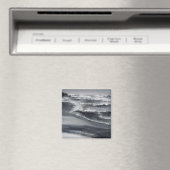 Zwart-wit strand vierkante magneet (Insitu (Vaatwasser))