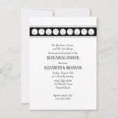 Zwart wit strand Zandband Dollar repetitie Dinner Kaart (Voorkant)