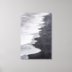 Zwart-wit strandlandschap canvas afdruk
