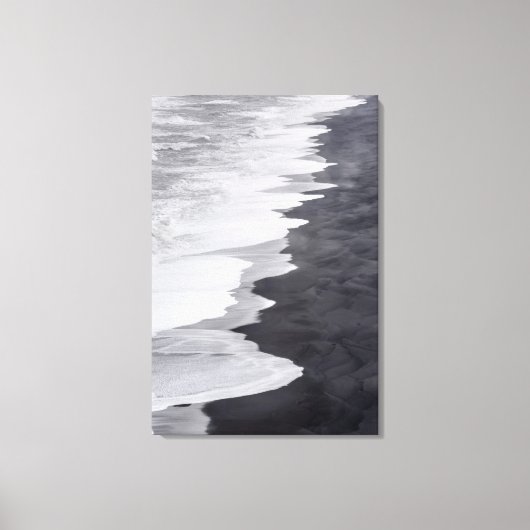 Zwart-wit strandlandschap canvas afdruk (Voorkant)