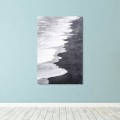 Zwart-wit strandlandschap canvas afdruk (Insitu (Houten vloer))