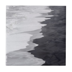 Zwart-wit strandlandschap tegeltje