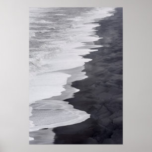 Zwart-wit strandtafereel poster