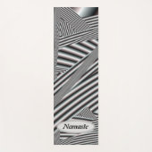Zwart-wit Streep Abstract woord optioneel Yogamat (Voorkant)