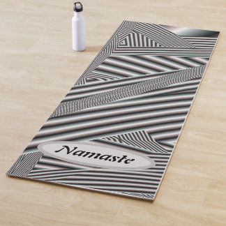 Zwart-wit Streep Abstract woord optioneel Yogamat
