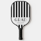 Zwart Wit Streep Afstuderen Gift Pickleball Paddle (Voorkant)