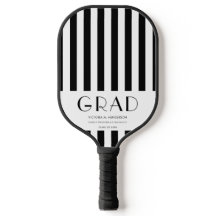 Zwart Wit Streep Afstuderen Gift Pickleball Paddle