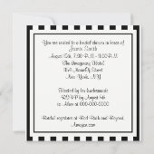 Zwart wit streep bruids douche uitnodiging (Achterkant)