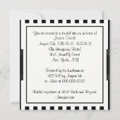 Zwart wit streep bruids douche uitnodiging (Achterkant)