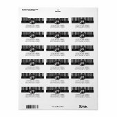 Zwart Wit Streep Bruiloft Skeletten Adres Etiket (Full Sheet)