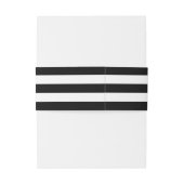 Zwart & Wit Streep Bruiloft Uitnodiging Belly Band Uitnodigingen Wikkel (Achterkant Voorbeeld)