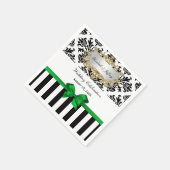 Zwart Wit Streep Damask Emerald Green Ribbon Servetten (Hoek)