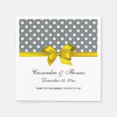 Zwart Wit Streep Damast Blauw Lint Servet (Voorkant)