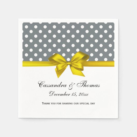 Zwart Wit Streep Damast Blauwe Lint Servet (Voorkant)