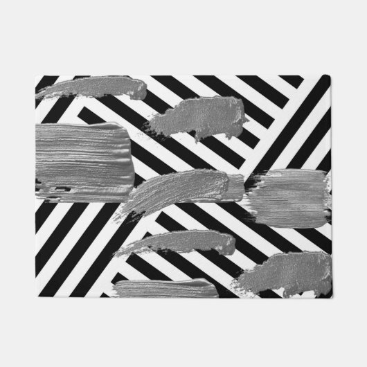 Zwart-wit streep deurmat (Voorkant)