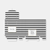 Zwart-wit streep Elegant Goud Baby shower Bedankdoosjes (Uitgevouwen)
