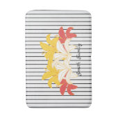 Zwart Wit Streep Geel Sinaasappel Lelie Badmat (Voorkant Verticaal)