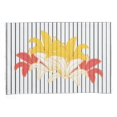 Zwart Wit Streep Geel Sinaasappel Lelie Kussensloop (Voorkant-Rechts)
