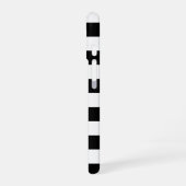 Zwart-wit streep gepersonaliseerd iPhone 16 hoesje (Linkerkant)