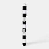 Zwart-wit streep gepersonaliseerd iPhone 16 hoesje (Rechterkant)