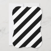 Zwart-wit streep goud glitter eerste verjaardag kaart (Achterkant)