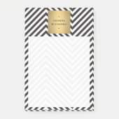 Zwart Wit Streep Goud Minimalistisch Modern Post-it® Notes (Voorkant)