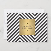 Zwart Wit Streep Goud Minimalistische Cadeaubon (Voorkant)