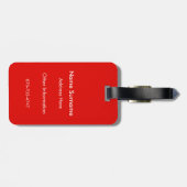 Zwart & Wit Streep met Rode Monogram Bagagelabel (Achterkant horizontaal)