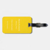 Zwart & Wit Streep met Zonneschijn Geel Monogram Bagagelabel (Achterkant horizontaal)