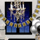 Zwart-wit streep patroon met gouden bruiloft vlaggetjes