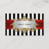 Zwart wit streep, rood lint, goud ingelijste label (Voorkant)