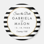 Zwart-wit streep slaat de datum op magneet (Voorkant)