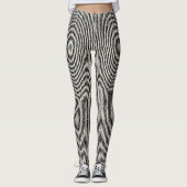 Zwart & wit streep sterren leggings (Voorkant)
