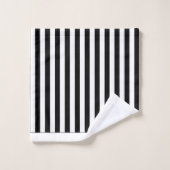 Zwart-Wit Streep Team Bad Handdoek (Wasdoekje)