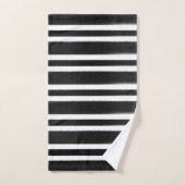 Zwart & Wit Streep Verfkwast Bad Handdoek (Handdoek)