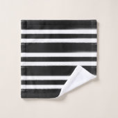 Zwart & Wit Streep Verfkwast Bad Handdoek (Wasdoekje)