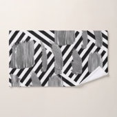 Zwart & Wit Streep Zilver Badkamer Handdoek Sets (Handdoek)