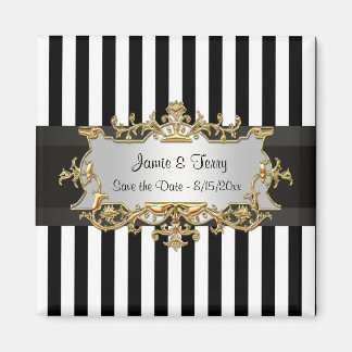 Zwart Wit Streep, Zwart Lint Sla de datum op Magneet