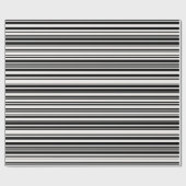 Zwart-wit streepjes barcode inpakpapier (Vlak)