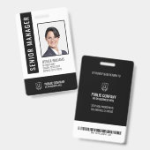 Zwart-wit streepjescode personeel ID-badge Badge (Voor- en achterkant)