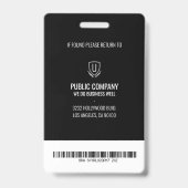 Zwart-wit streepjescode personeel ID-badge Badge (Achterkant)
