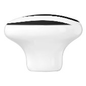 Zwart-wit streepjesdesign keramische knop (Zijkant)