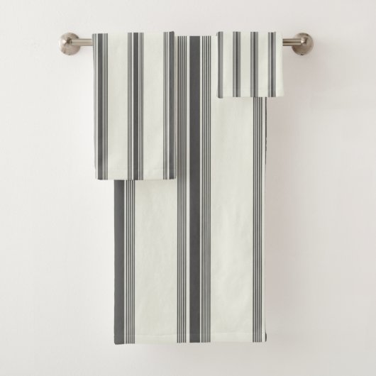 Zwart-wit streepjespatroon Elegant, Modern Bad Handdoek (Insitu)
