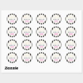 Zwart wit strepen afstudeerder 2016 modern afstude ronde sticker (Vel)